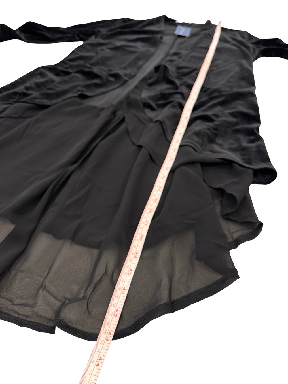 Black Velvet Open-Front Women's Cardigan - Picture 9 of 10